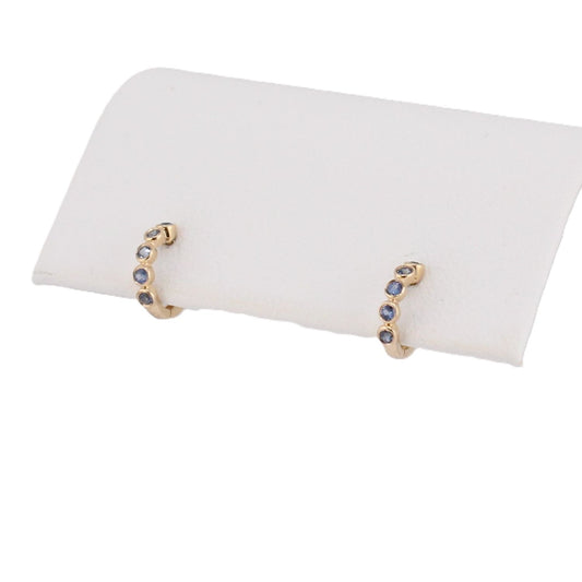 Blue Sapphire Hoops