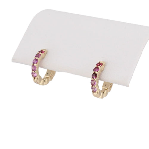 Ombre Pink Sapphire Hoops