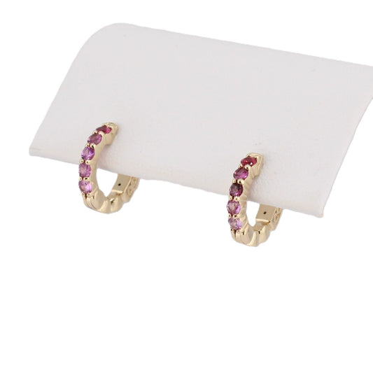 Ombre Pink Sapphire Hoops