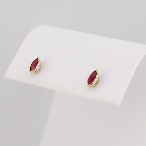 Marquise Cut Ruby Stud Earrings