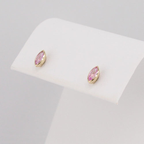 Marquise Cut Pink Sapphire Stud Earrings
