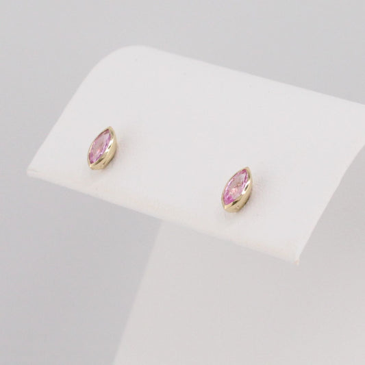 Marquise Cut Pink Sapphire Stud Earrings