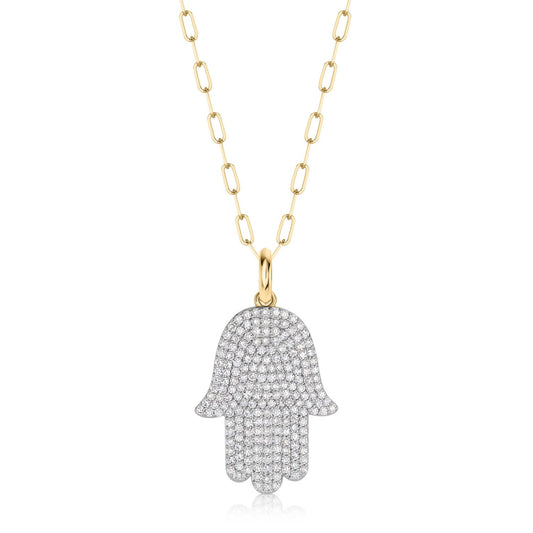 Diamond XL Diamond Hamsa Necklace
