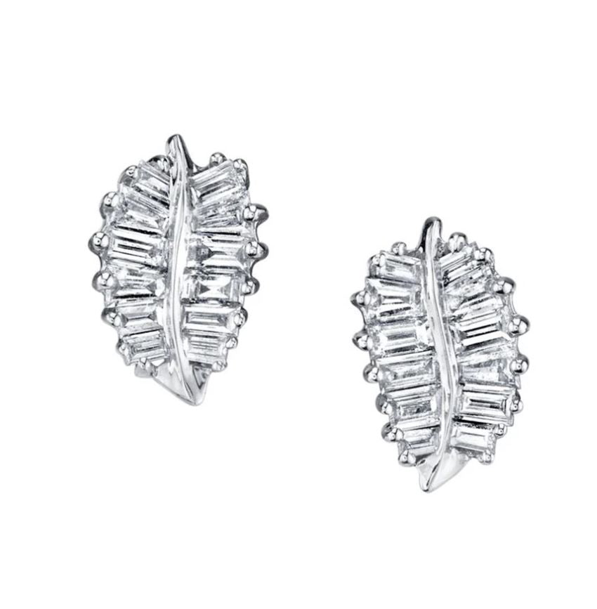 Diamond Palm Leaf Studs