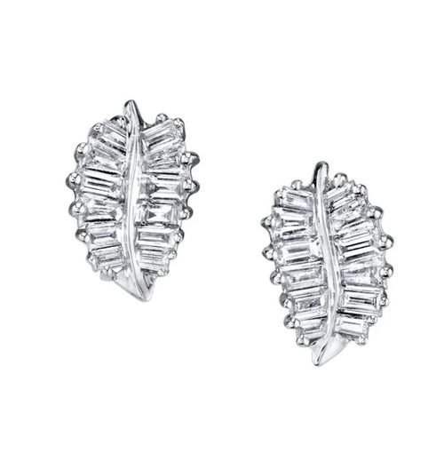 Diamond Palm Leaf Studs