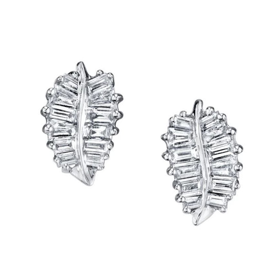 Diamond Palm Leaf Studs
