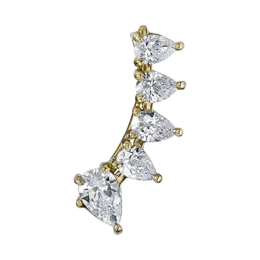 Pear Cut Diamond Floating Single Earring