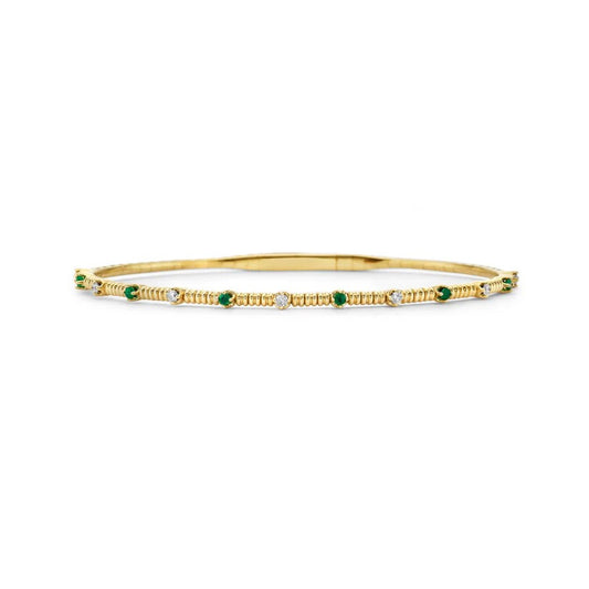 Emerald and Diamond Flexible Bracelet