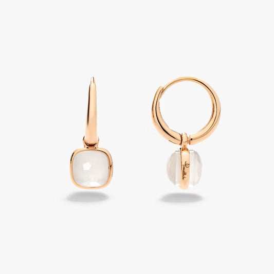 Nudo Mini Earrings with Milky Quartzes