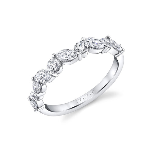 Alternating Marquise & Round Wedding Band