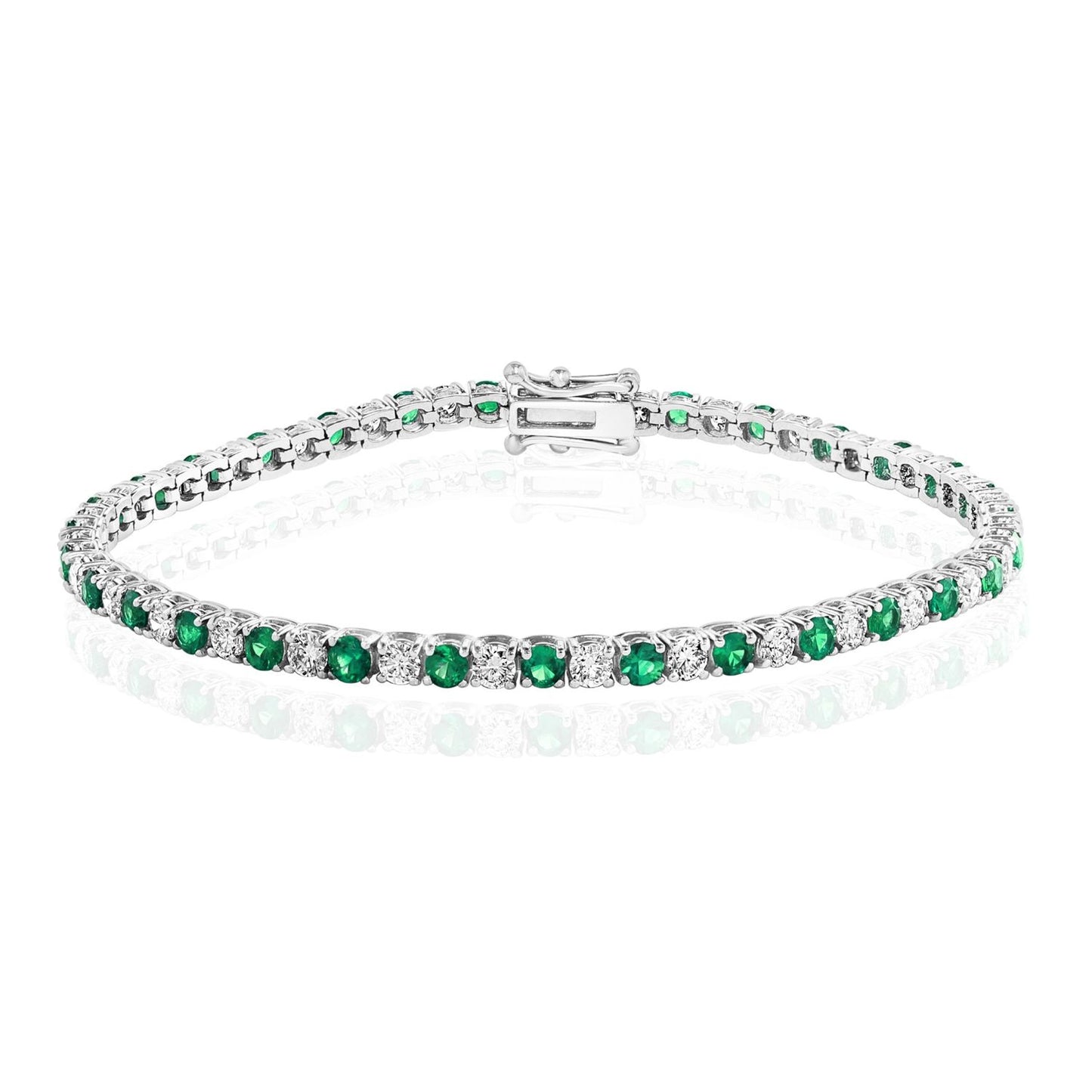 Emerald & Diamond Inline Bracelet