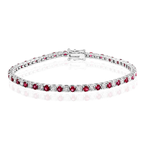 Diamond & Ruby Inline Bracelet