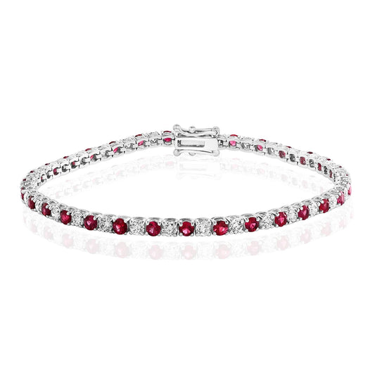 Diamond & Ruby Inline Bracelet