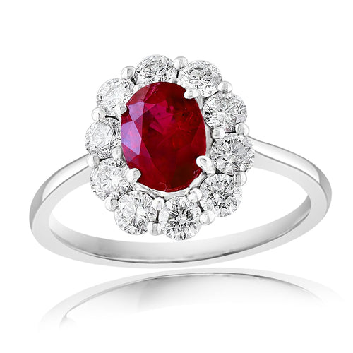 Ruby & Diamond Halo Ring