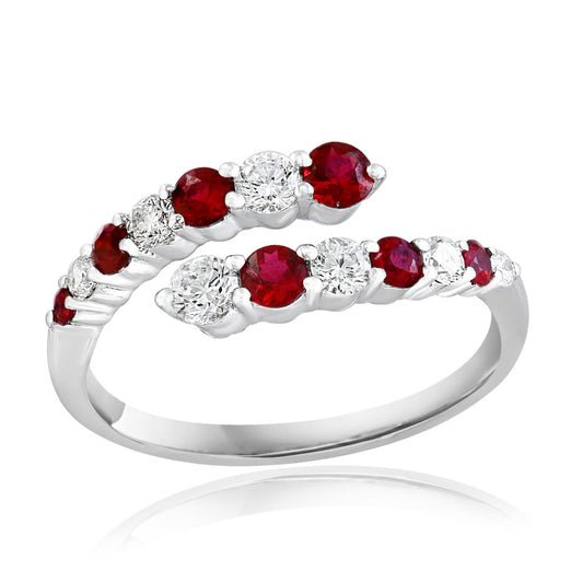 Ruby & Diamond Bypass Ring