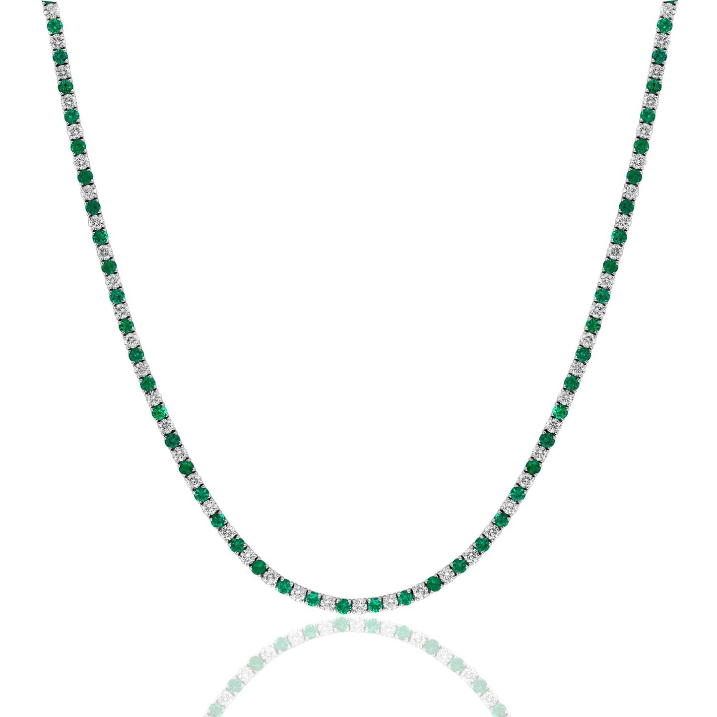 Emerald & Diamond Inline Necklace