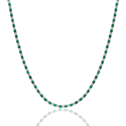 Emerald & Diamond Inline Necklace