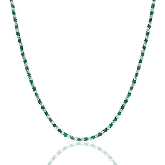 Emerald & Diamond Inline Necklace