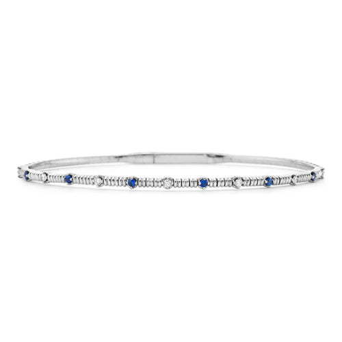 Blue Sapphire and Diamond Flexible Bracelet