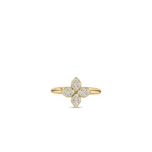 Love In Verona Medium Pave Diamond Flower Ring