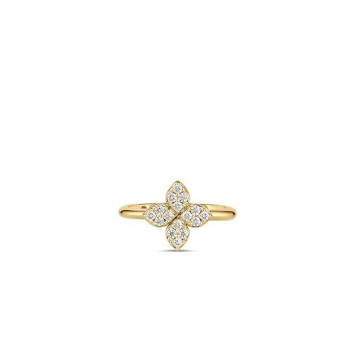 Love In Verona Medium Pave Diamond Flower Ring