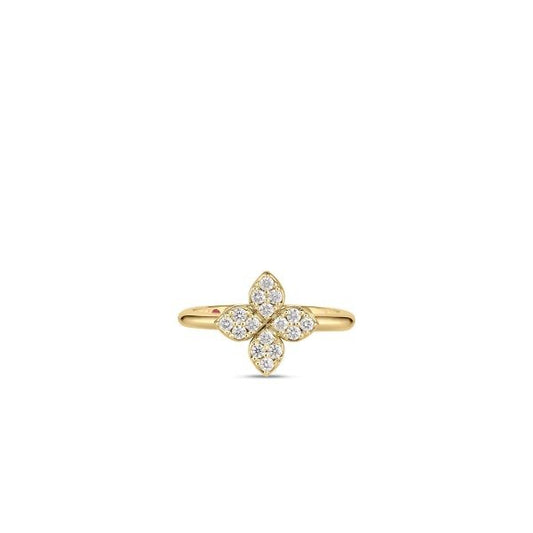 Love In Verona Medium Pave Diamond Flower Ring