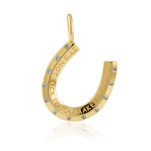 Diamond It's Not Luck Horseshoe Pendant