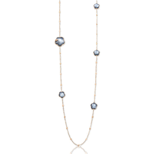 Ton Joli Collection Moonstone & Onyx Double Long Necklace