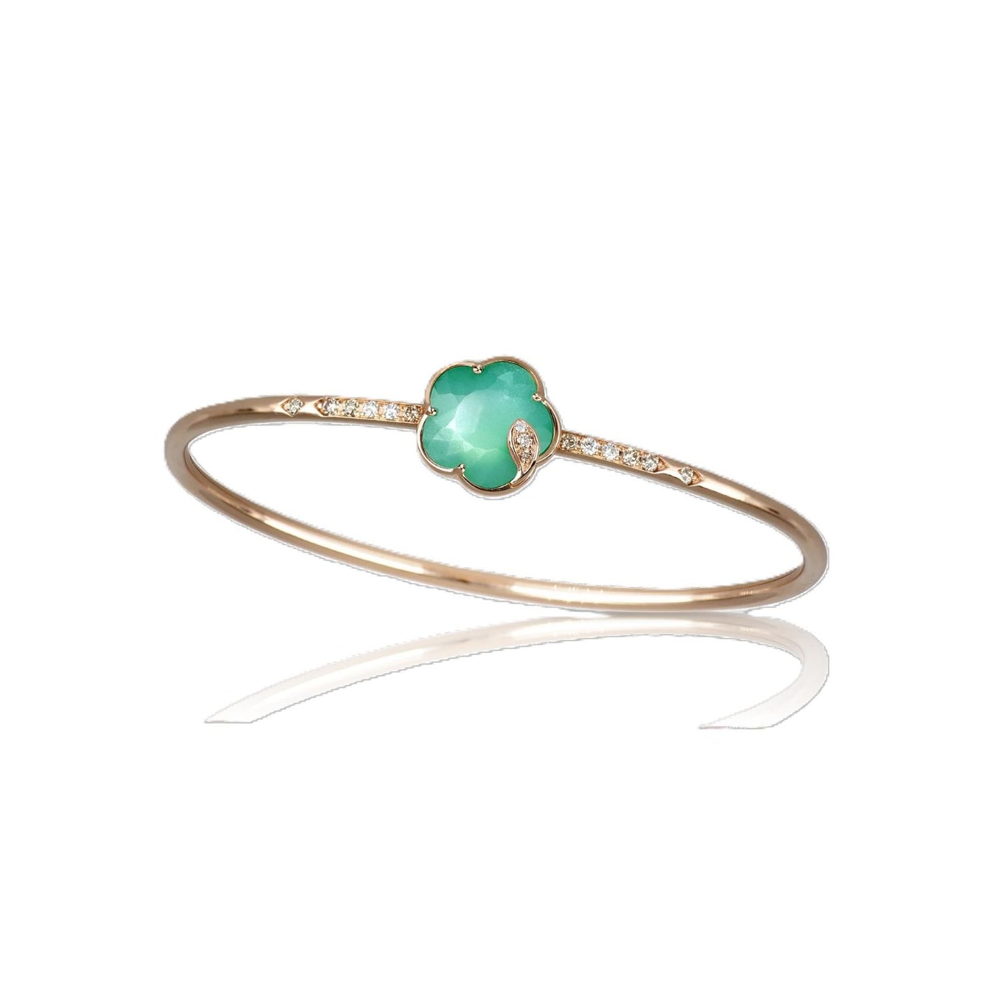Petit Joli Collection Moonstone & Green Agate Doublet Bangle Bracelet