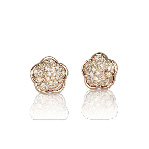 Petit Joli Collection Champagne and White Diamond Pave Earrings