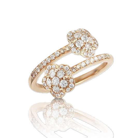 Figlia Dei Collection Diamond Flower Bypass Ring