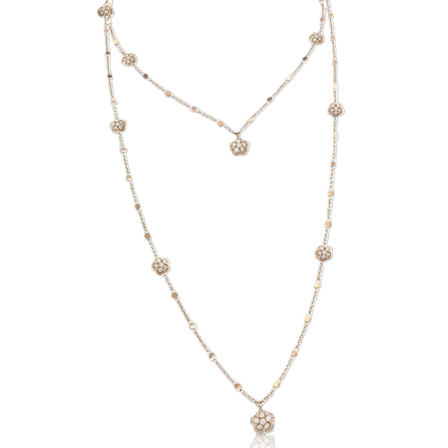 Figlia Dei Collection Diamond Flower Station Long Necklace