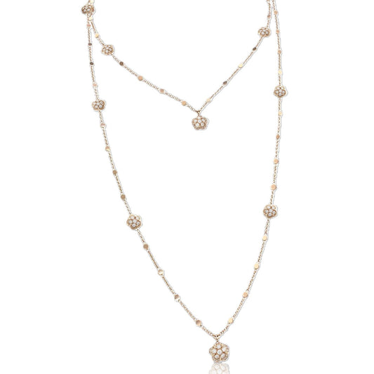Figlia Dei Collection Diamond Flower Station Long Necklace