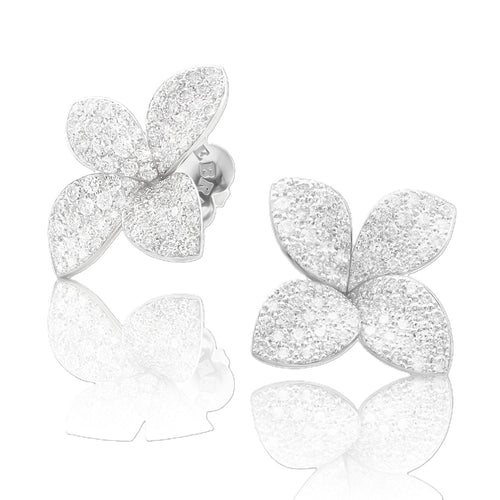 Petit Garden Collection Diamond Pave Flower Earrings