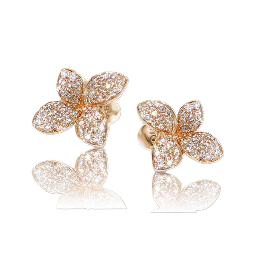 Petit Garden Collection Pave Diamond Flower Earrings