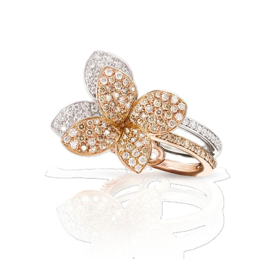 Petit Garden Collection Diamond Double Flower Ring