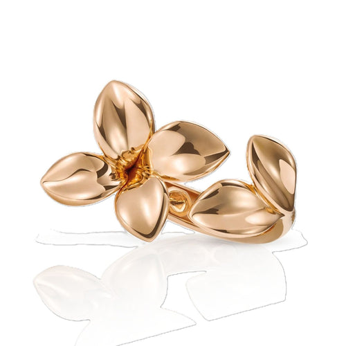 Giardini Segreti Collection Flower & Leaf Ring with Diamond