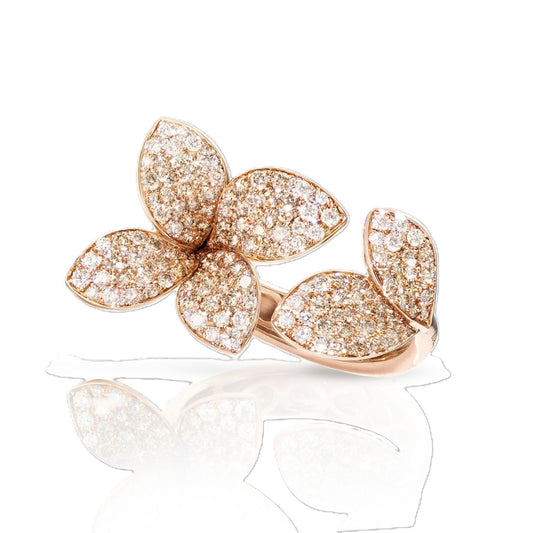 Giardini Segreti Collection Diamond Flower & Leaf Ring