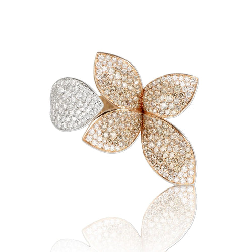 Giardini Segreti Collection Diamond Flower Bypass Ring