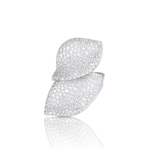 Alleluia Collection Diamond Double Leaf Bypass Ring