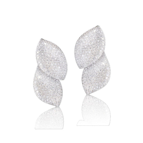 Alleluia Collection Diamond Double Leaf Earrings