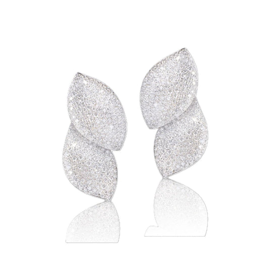 Alleluia Collection Diamond Double Leaf Earrings