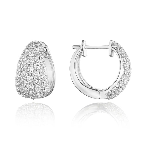 Diamond Huggie Hoop Earrings