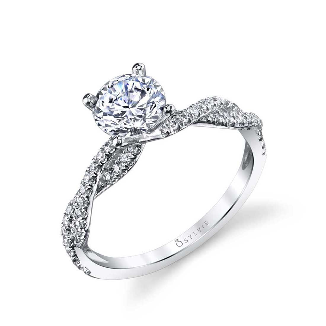 Leana Round Cut Diamond Spiral Mounting
