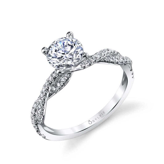 Leana Round Cut Diamond Spiral Mounting