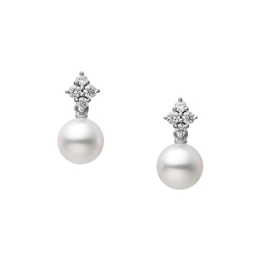 Classic Collection Akoya & Diamond Pearl Earrings