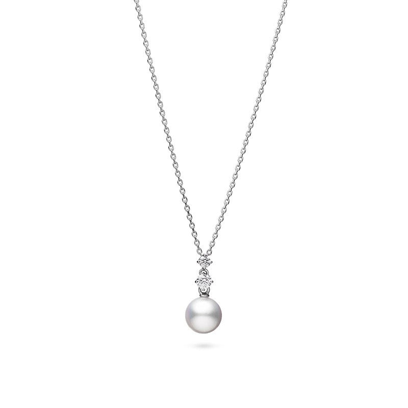 PEARL .08CT   DIA 18KYG 18" NECKLACE