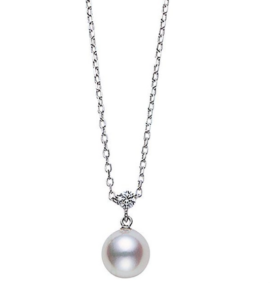 PEARL .08CT   DIA 18KYG 18" NECKLACE