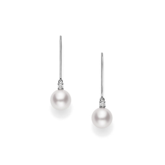 Classic Elegance Collection Akoya & Diamond  Earrings