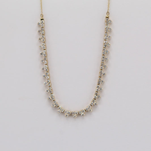 Tri Cluster Diamond Necklace